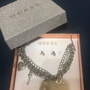 Guess Charm Bracelet and Earrings